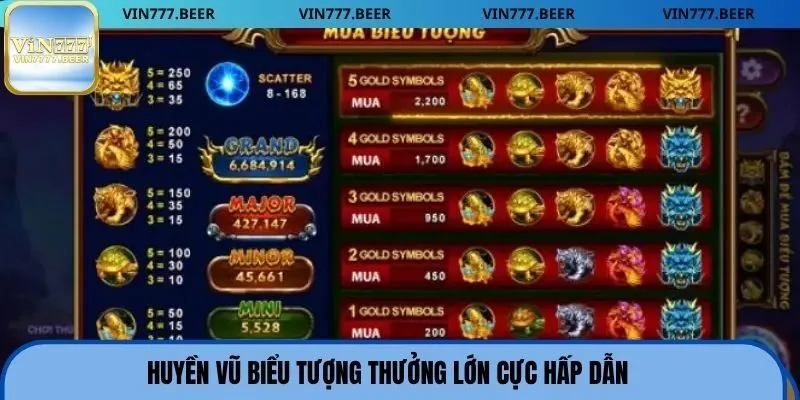 Huyền Vũ biểu tượng thưởng lớn cực hấp dẫn